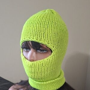 Neon Green Knit Balaclava